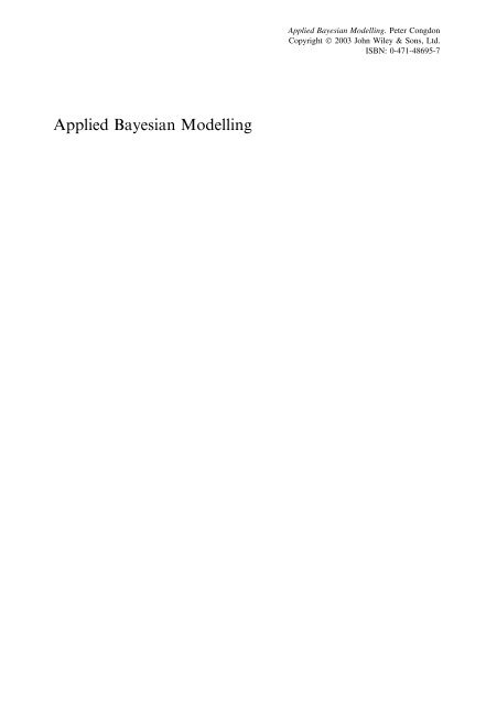 Applied Bayesian Modelling - Free