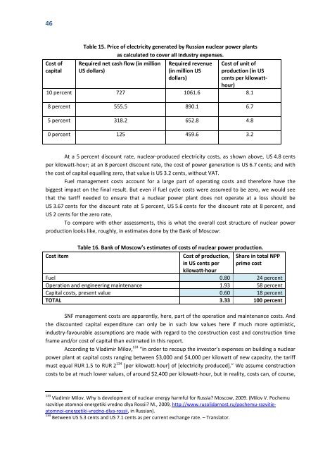 The Economics of the Russian Nuclear Power Industry - Bellona