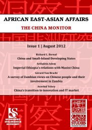 AFRICAN EAST-ASIAN AFFAIRS - The Centre for Chinese Studies
