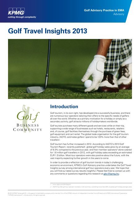 Golf Travel Insight 2012 - Golf Business Community