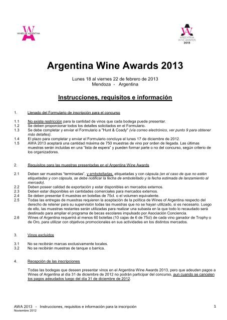 Argentina Wine Awards 2013 - Wines Of Argentina