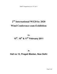 2nd WE20 by 2020 programme 12 Jan 2011 - Indian Wind Power ...