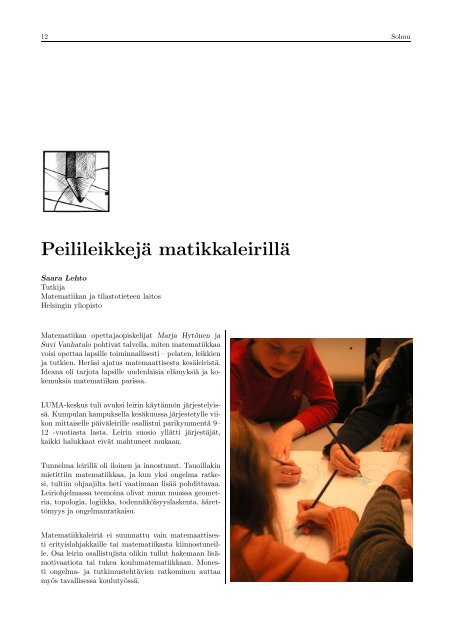 Koko lehti - Matematiikkalehti Solmu - Helsinki.fi
