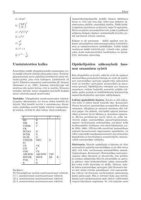 Koko lehti - Matematiikkalehti Solmu - Helsinki.fi