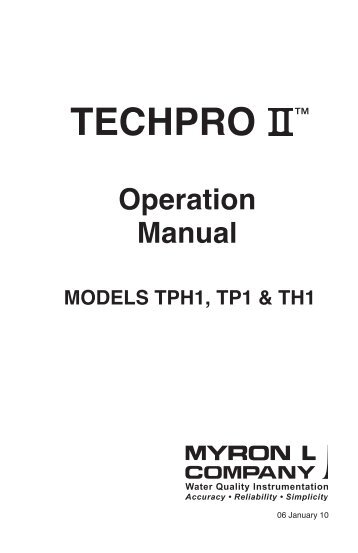TechPro II Manual - Myron L Company