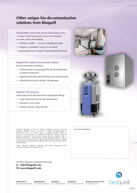 Airlock decon (Bioquell Clarus L2) - CapellaScience