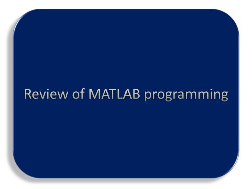 Matlab Review (pdf)