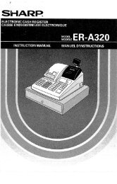 Sharp ER-A320 Operations Manual - Cash Registers Plus