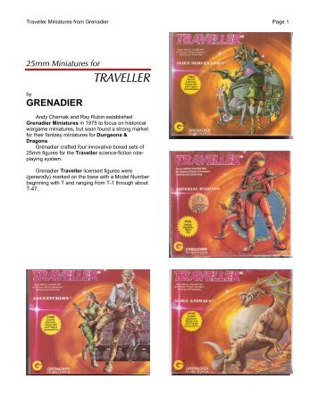 Traveller Miniatures by Grenadier (pdf) - Far Future Enterprises