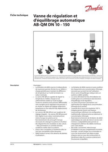 Vanne de rÃ©gulation et d'Ã©quilibrage automatique AB-QM ... - Danfoss