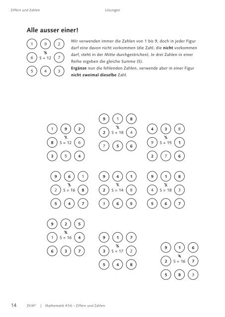 Mathematik 456 – Ziffern und Zahlen, Verlag ZKM