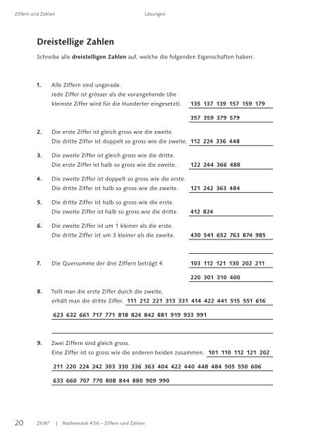 Mathematik 456 – Ziffern und Zahlen, Verlag ZKM