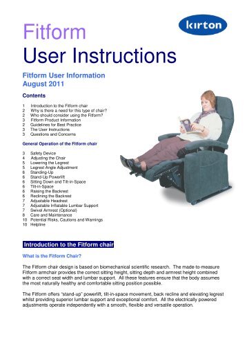 Fitform User Instructions 2011 - Kirton