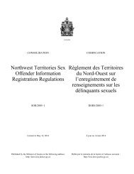 Northwest Territories Sex Offender Information Registration ...