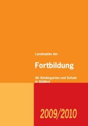 FortbildungsbroschÃ¼re 2009/10 - Kindergarten und Schule in SÃ¼dtirol