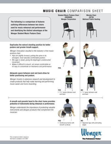 Comparison Sheet - Wenger Corporation