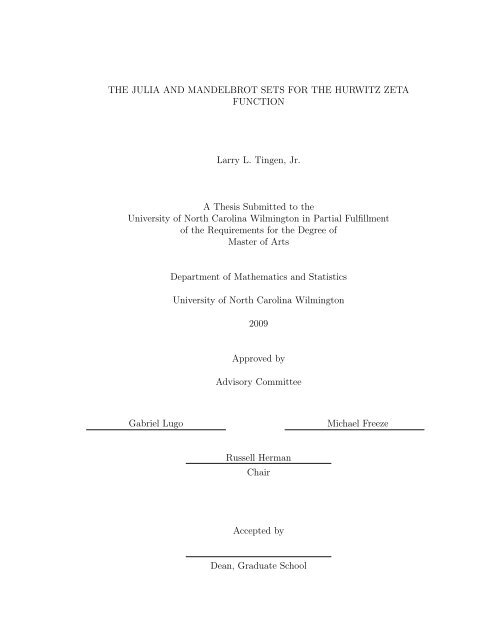 THE JULIA AND MANDELBROT SETS FOR THE HURWITZ ZETA ...