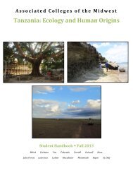 Tanzania Student Handbook - Fall 2013 - Associated Colleges of ...