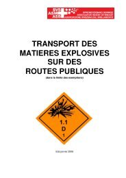 transport des matieres explosives sur des routes publiques