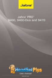 Jabra 9470 user manual - Headset Plus.com