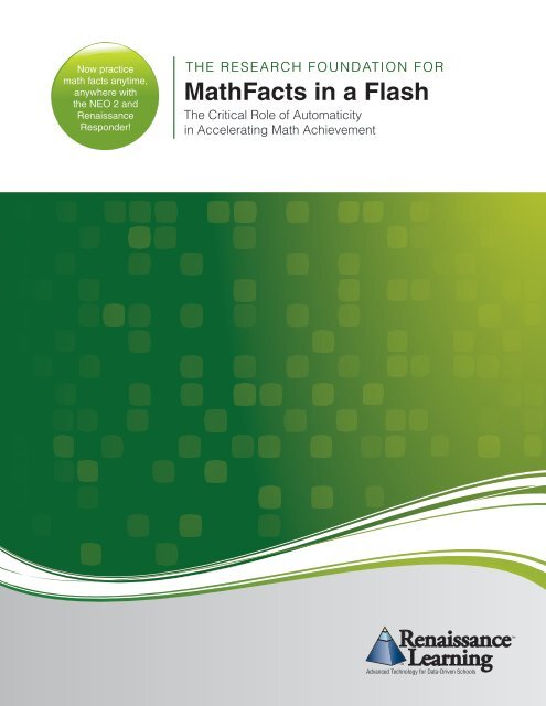 Mathfacts In A Flash Renaissance Learning - 