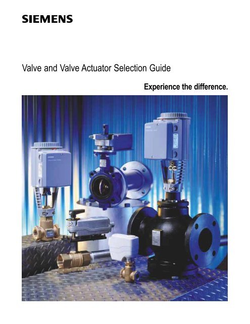 Valve and Valve Actuator Selection Guide - Staefa Control System