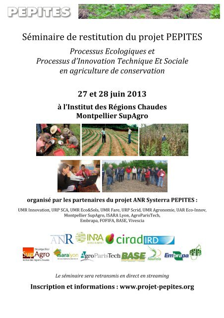 Programme SÃ©minaire final PEPITES V3 - Montpellier SupAgro