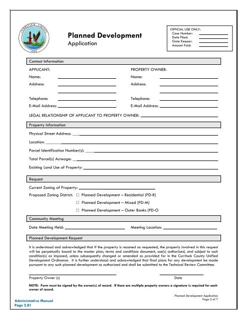 UDO Administrative Manual - Currituck County Government