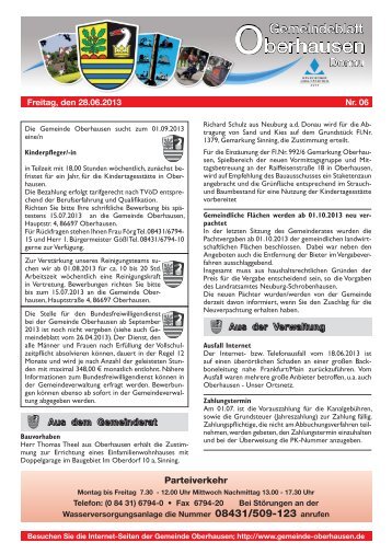 Gemeindeblatt 2013/06 - Oberhausen
