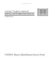 UNITEC Sheave Identification Survey Form - Unitec Parts