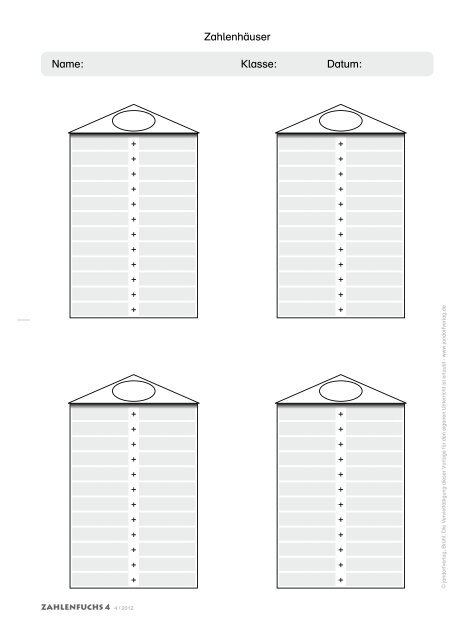 Name: Klasse: Datum: Rechentabellen