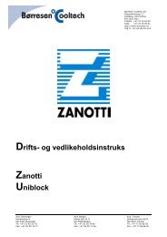 og vedlikeholdsinstruks for Zanotti - BÃ¸rresen Cooltech AS