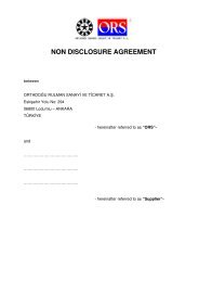 NON DISCLOSURE AGREEMENT - ORS Bearings