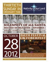 October 28, 2012 - Nativity of Our Lord