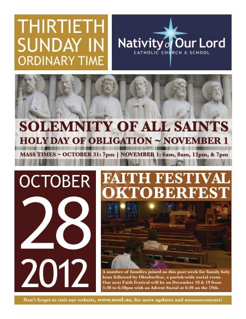October 28, 2012 - Nativity of Our Lord