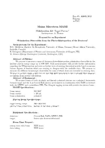 Mainz Microtron MAMI - Nuclear Physics - University of Glasgow