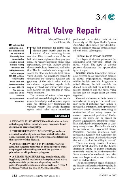 Mitral Valve Repair - AORN