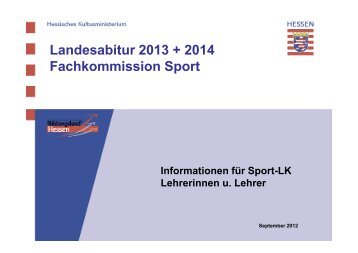 Landesabitur 2013 + 2014 Fachkommission Sport - Bildungsserver ...