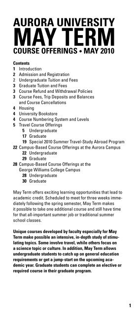 Aurora University is May Term