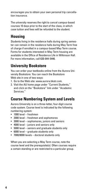 Aurora University is May Term