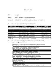 February 9, 2011 TO - Pittsylvania County Schools