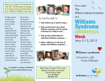 Awareness Brochure - Williams Syndrome Association