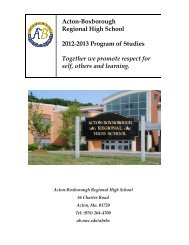 Program of Studies - Acton-Boxborough Regional School District ...