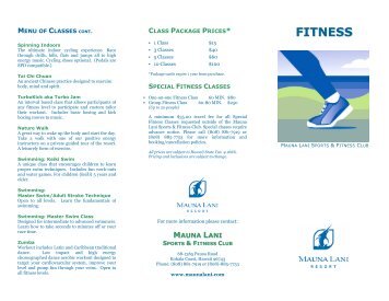 mauna lani sports & fitness club - Mauna Lani Resort
