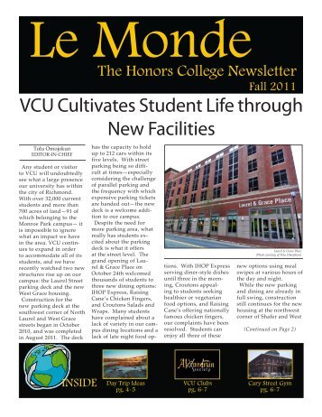 VCU Cultivates Student Life through New Facilities