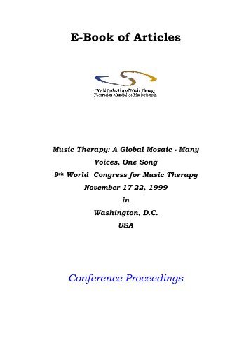 E-Book of Articles - World Federation of Music Therapy