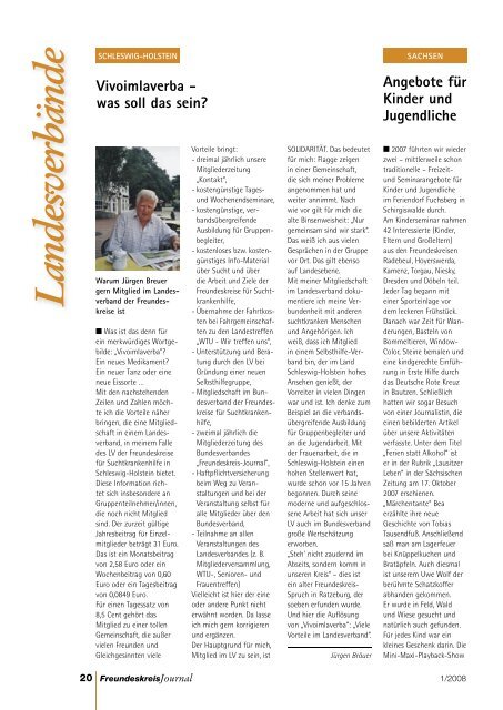 Ausgabe 1-2008 - Freundeskreise für Suchtkrankenhilfe