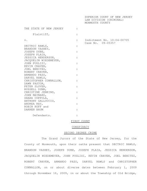 SUPERIOR COURT OF NEW JERSEY LAW DIVISION (CRIMINAL SUPERIOR COURT OF NEW JERSEY LAW DIVISION (CRIMINAL