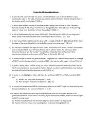 Projectile Motion Worksheet