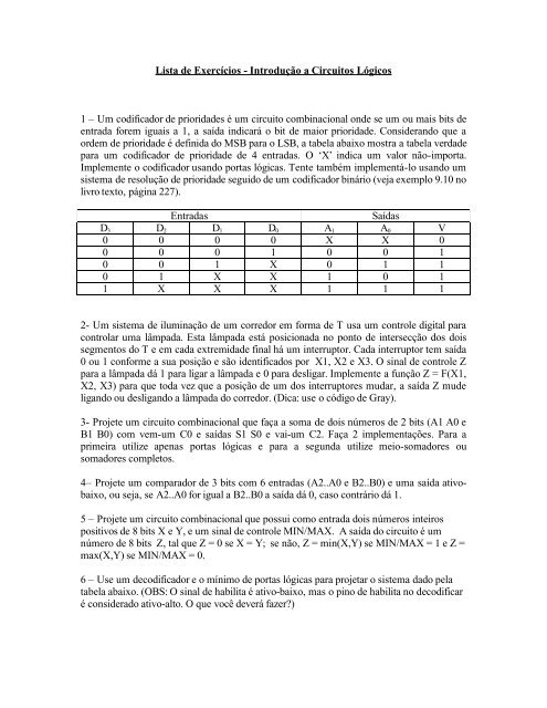 IntroduÃƒÂ§ÃƒÂ£o a Circuitos LÃƒÂ³gicos